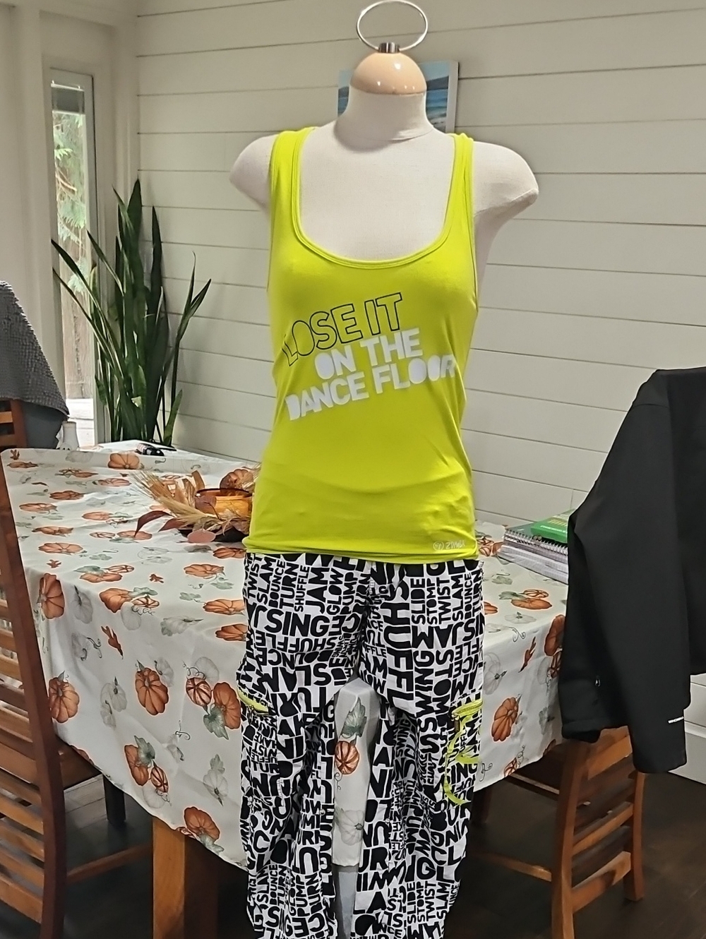 Zumba "Instructor" Neon Yellow Graphic Tank Top - Women's Active Tank & Pants